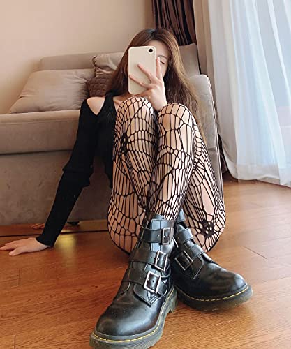 Image of Womens Halloween Stockings Skull Fishnet Tights Spider Web Fishnets