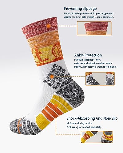 Mens Athletic Compression Crew Socks Sports Cushioned Elite Basketball Socks Grip Running Sock 3 Pairs（9-13）2