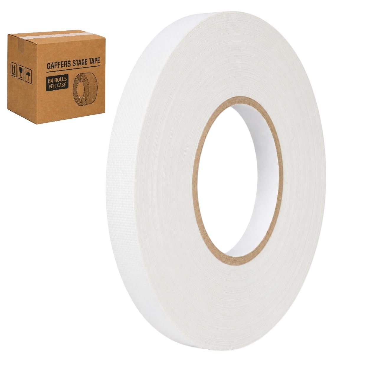 GGR Supplies CGT-80 Gaffers Stage Tape, White, 3/4 in x 60 yd, 64-Pack