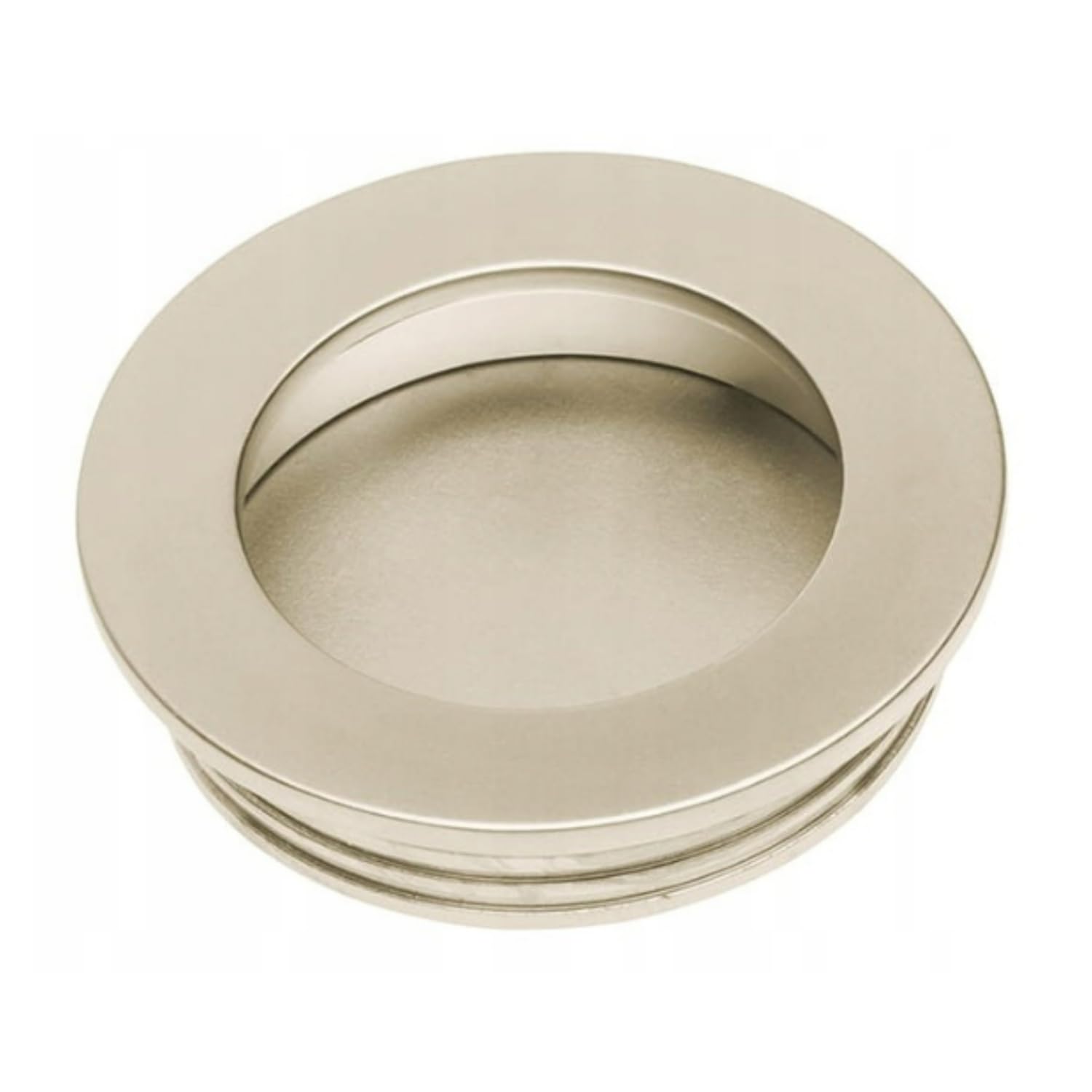 (Satin) Recessed Flush Sliding Door Handle Finger Pull Circle 40 X 35 X 10Mm 5 Colours 5063873019109