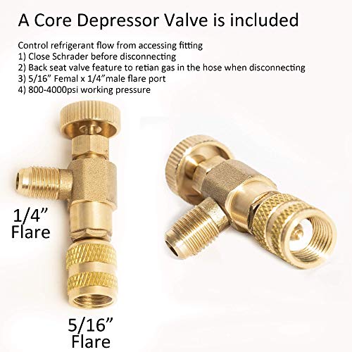 Mini Split/HVAC/AUTO AC Repair Complete Tool Kit - Includes 1-Stage 4.5 CFM Vacuum Pump, Manifold Gauge Set, Hoses and Accessories, Perfect for AC Recovery and R134a Refrigeration