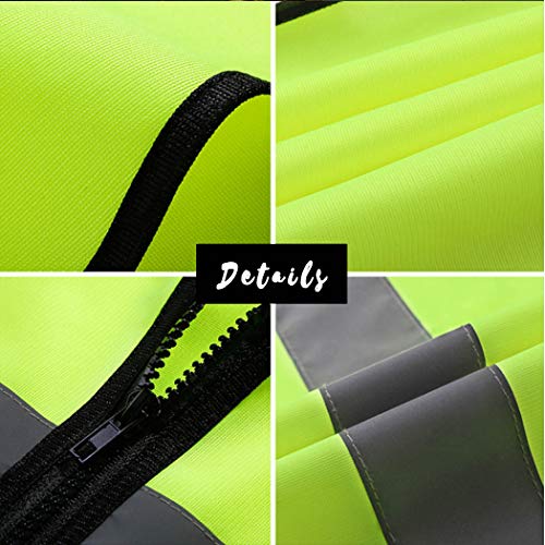 Bartosi Safety Reflective Vest Yellow Gear High Visibility Vest Construction Work Vest for Women and Men - Thumbnail 3