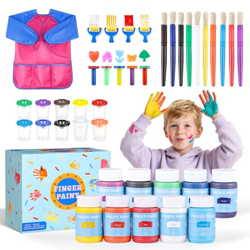 TMOL Washable Finger Paint Kit for Kids (40 Pcs)