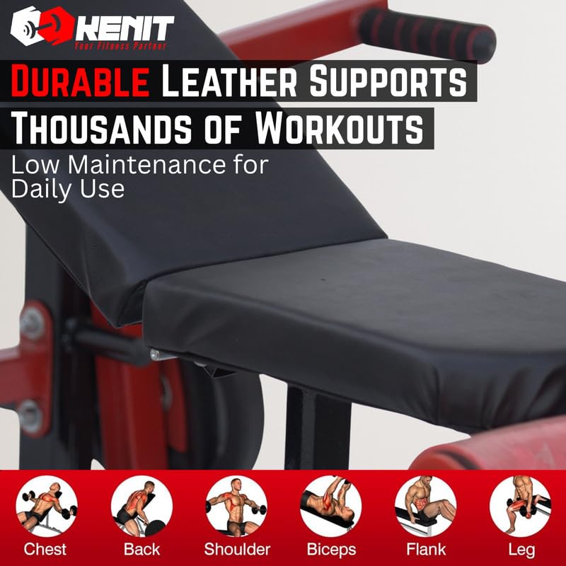 Image of 20-in-1 Adjustable Gym Bench Press Station for Home with J-Hook, Lat Pulldown, Leg Extension & Curl, Dip Bar and Training Gloves - Full Body Home Gym Equipment