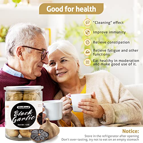 RioRand Black Garlic 130g Whole Black Garlic Aged for Full 90 Days Black Garlic Jar 0.28 Pounds - Image 5