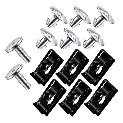 Image of gunhunt 14 PCS Lower Engine Radiator Splash Guard Screws, Engine Access Cover Pins, Radiator Hood Fastening Clips, Suitable for Honda Accord Civic CRV 90674-TY2-A01, 90105TBAA00 (Silver)