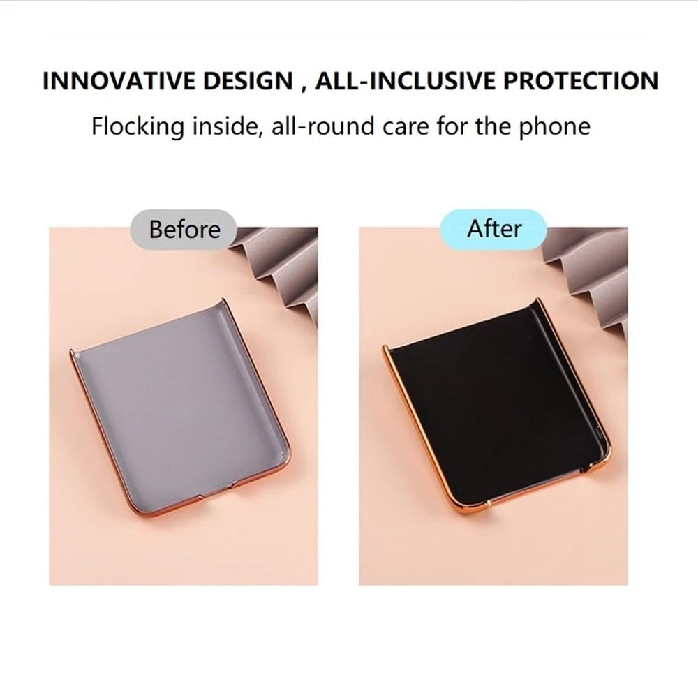 Funda de Vidrio Templado Degradado para Samsung Z Flip 5 Flip3 Flip4 Carcasa para Galaxy Z Flip 3 4 5, Borde Plateado PB, para Samsung Z Flip 4