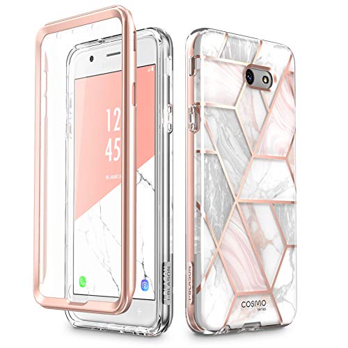 i-Blason Case Designed for Galaxy J7 2017, Cosmo Series Full-Body Glitter Bumper Case with Built-in Screen Protector for Galaxy J7 (SM-J727), Not fit J7 2018 (SM-J737) (Marble)