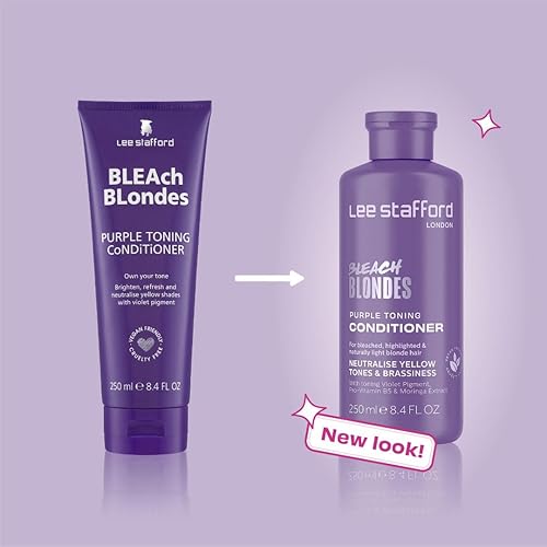 Miniatura 5 de Lee Stafford Acondicionador tonificante púrpura  Colección rubio decolorado - Neutraliza los tonos latones y amarillos, ideal para cabello teñido,