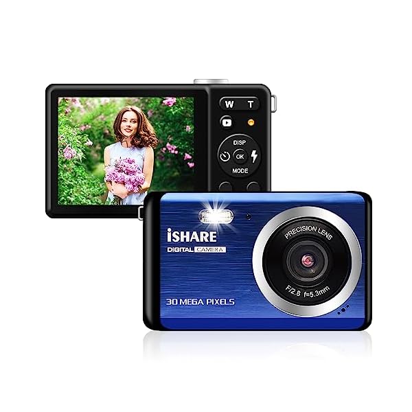 Digital-Camera-for-Photography-Rechargeable-30MP-Point-and-Shoot-Camera-with-28-LCD-18X-Digital-Zoom-for-Kids-Teens-EldersBlue Digital-Camera-for-Photography-Rechargeable-30MP-Point-and-Shoot-Camera-with-28-LCD-18X-Digital-Zoom-for-Kids-Teens-EldersBlue