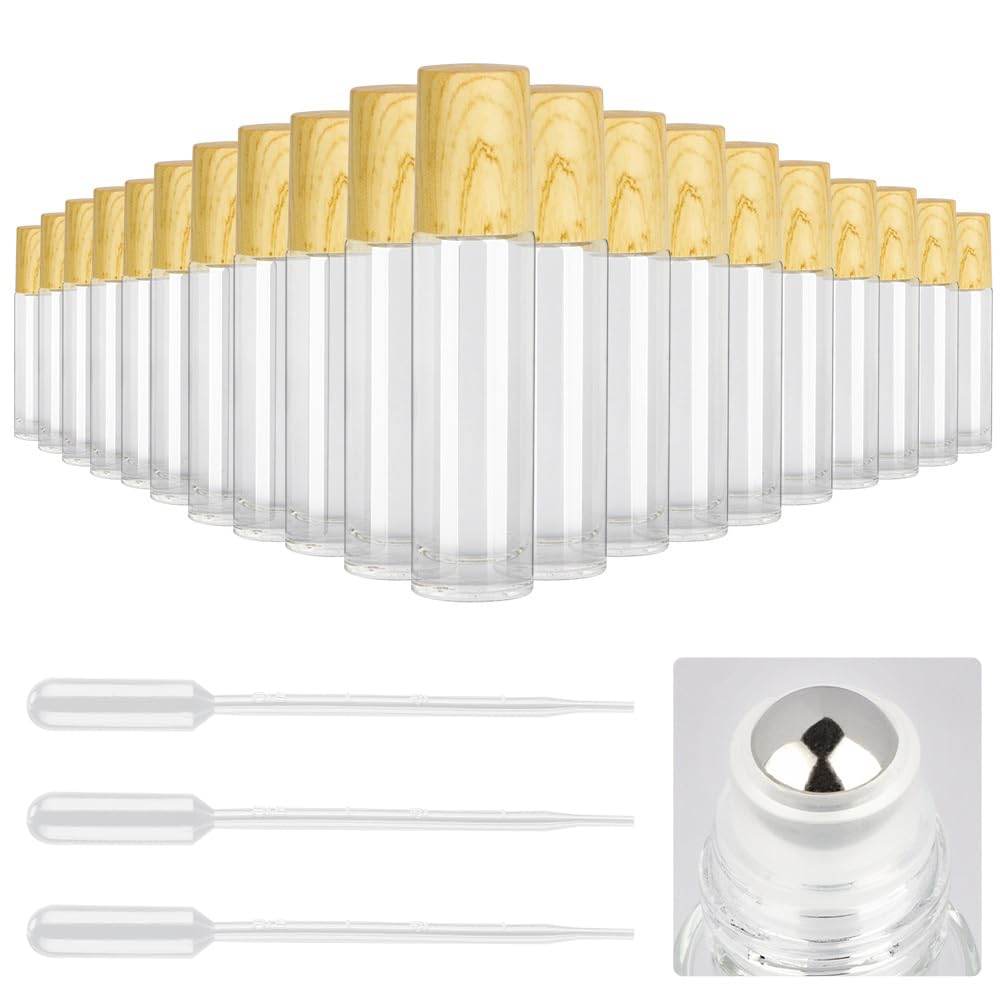 Roll-on-Flaschen Für ätherische Öle – 10 Ml, Transparent, Mit Edelstahlkugel (10 Stück + Pipette)