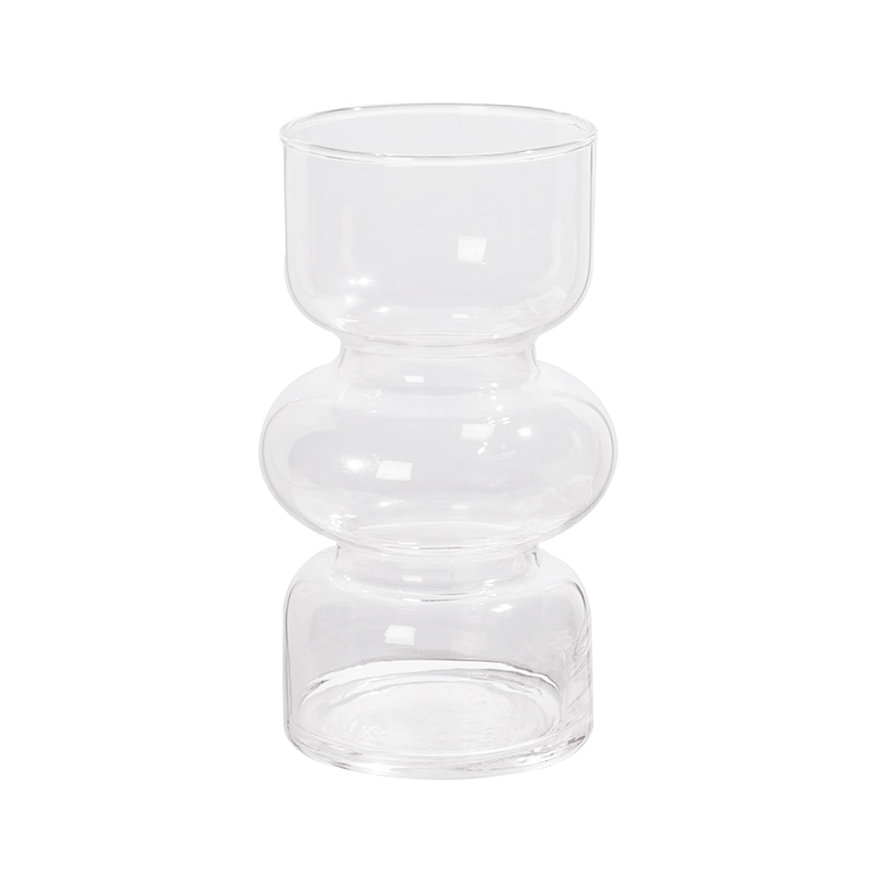 Florero geométrico de cristal, moderno jarrón hidropónico de flores de cristal, jarrón de tulipanes, jarrón decorativo para casa, oficina, boda (transparente)