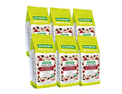 Seitenbacher Organic Muesli Natural Cereal, Raspberries and Almond, 13.2 Ounce (Pack of 6)