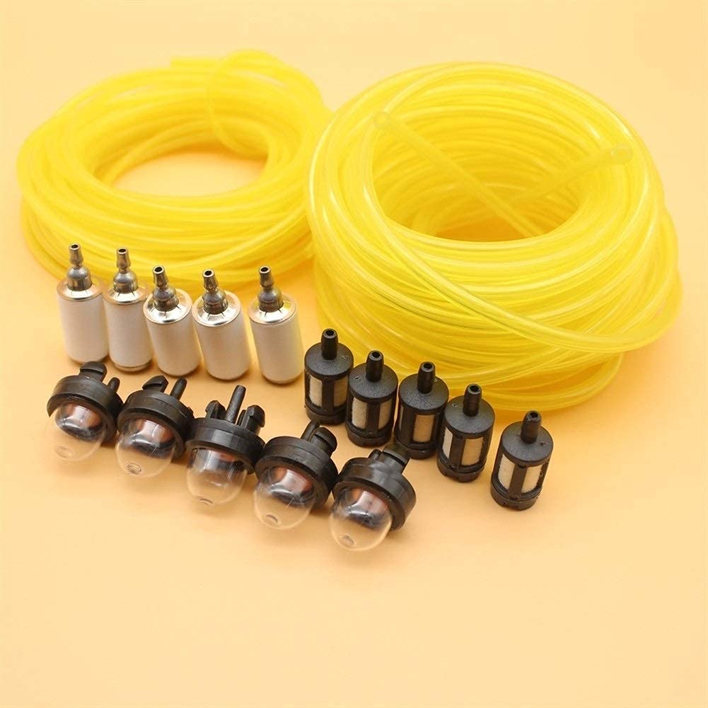 Kit Lampadina di adescamento del Filtro del Tubo del Carburante della Benzina Tygon da 5 m (16,4 Piedi) per Stihl Husqvarna Trimmer Jonsered Trimmer Motosega Blower
