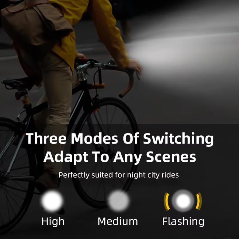 Mengshen bike headlight with three modes: High, Medium, Flashing