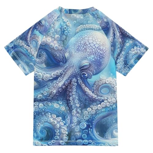 Kids Swimsuit White Squid Winter Sunscreen T-Shirts Swimwear Sets UPF 50+2