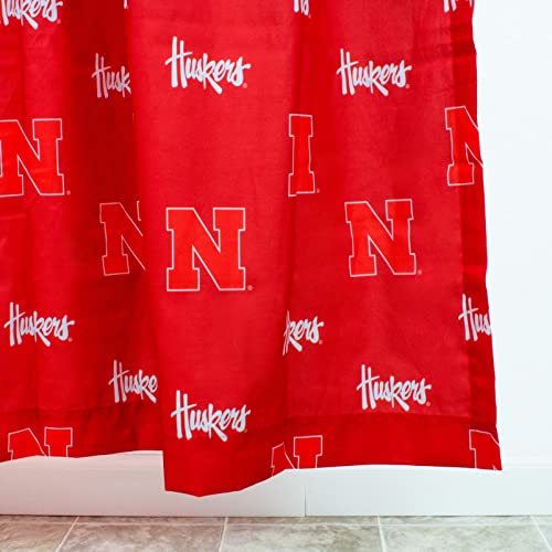 Image of College Covers Everything Comfy Nebraska Cornhuskers Bright and Colorful Shower Curtain Cover 70 inch x 72 inch