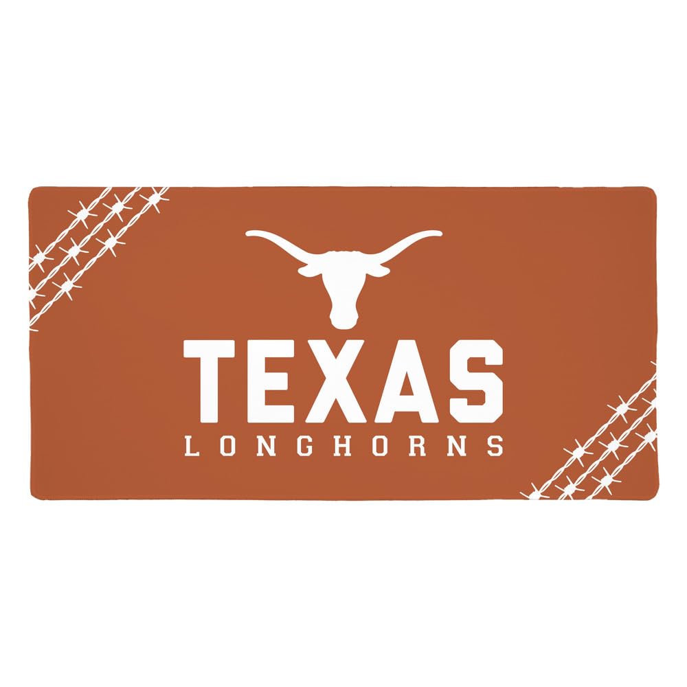 University of Texas Barbed Wire Corner Stripe Large Gaming Mouse Pad Desk Mat with Stitched Edges, Non-Slip Base for Gamer, Home and Office, 31.5 x 15.7