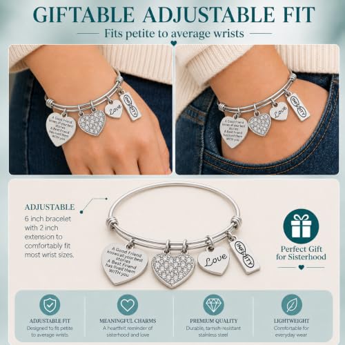 Image of Infinity Collection Best Friends Bracelets- Not Sisters By Blood But Sisters By Heart Bracelet- Friend Jewelry- Gift for Friends