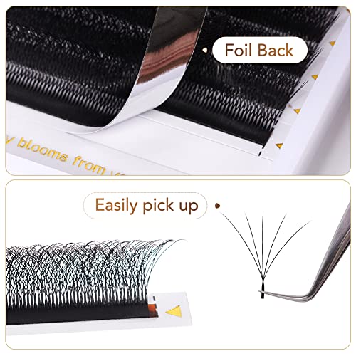 Lunamoon Volume Eyelashes, 5D W Eyelash Extension, Premade Fans Eyelash Extensions, Synthetic, Black, Pair, 1600 Eyelashes per Box - Image 4