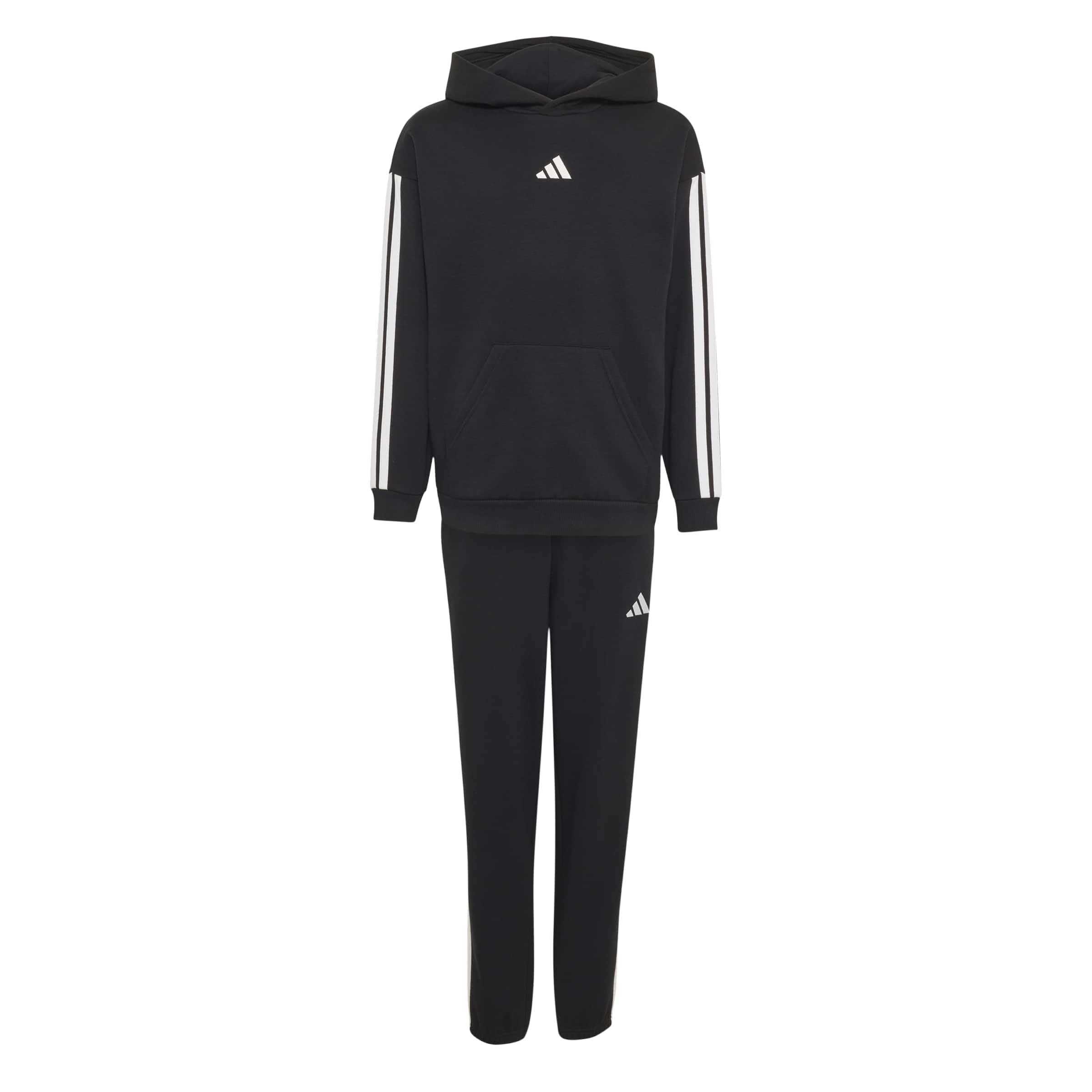 adidas Bambini e ragazzi Boys 3 Stripes Essentials Fleece Track_Suit, black, 13-14 Years