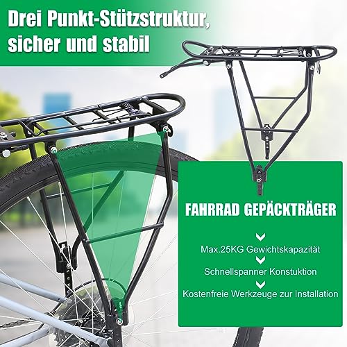MEGHNA Fahrradgepäckträger Einstellbare Touring Fahrrad Gepäckträger Hinten passt für 26”-29“/700c Rennräder