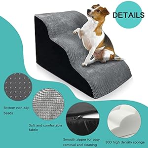 Dog-Stairs-for-Small-Dogs-Dog-Steps-for-High-Bed-and-Couch-Bed-Pet-Steps-Stairs-for-Old-Dogs-to-Get-on-Bed-with-30D-High-Density-and-Detachable-Cleaning-Grey-3-Tiers - Cucciolini Doodles   Dog-Stairs-for-Small-Dogs-Dog-Steps-for-High-Bed-and-Couch-Bed-Pet-Steps-Stairs-for-Old-Dogs-to-Get-on-Bed-with-30D-High-Density-and-Detachable-Cleaning-Grey-3-Tiers