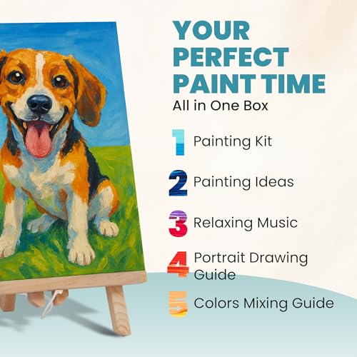 CraftyCrocodile Set of 2 Painting Kits for Adults and Couples - Sip and Paint Kit for Date Night and Crafts - Acrylic Painting Kit with Canvas Boards and Easels - Couple Art Set for Starters