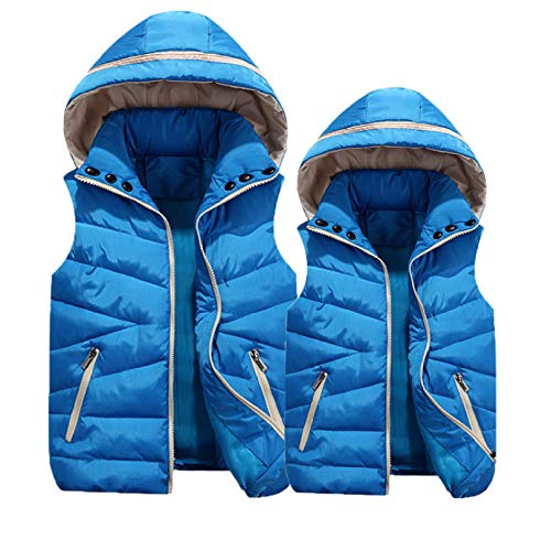 Preisvergleich Produktbild Herren Weste mit Kapuze, verstaubar, ultraleicht, wasserabweisend, ärmellos, gepolstert, Sportweste für Herren Gr. XXXL, himmelblau