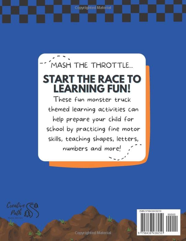 Smash & Crash, Trace, Color, Cut And Paste: A Monster Truck Learning Activity Book: Prepare For Preschool : Early Learning Ready To Read - Image 2