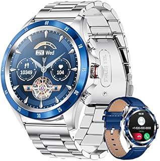 LIGE Smartwatch Herren, 1,32" Smartwatch mit Bluetooth-Anruf, IP67 wasserdichte Edelstahl Aktivitäts Tracker, Fitnessuhr mit Herzfrequenz Schlafmonitor Schrittzähler für Android iOS