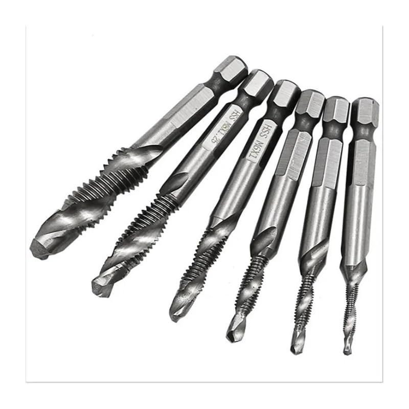 1pc M4 67mm Metric Screw Taps Drill Bits HSS 1/4'' Hex Shank Thread Tap Spiral Screw Drill Bit Woodworking Tools DIOBFZFY