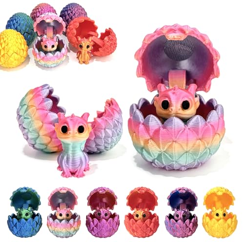 6 Pcs 3D Printed Dragon Eggs Set Mini Cute Dragon