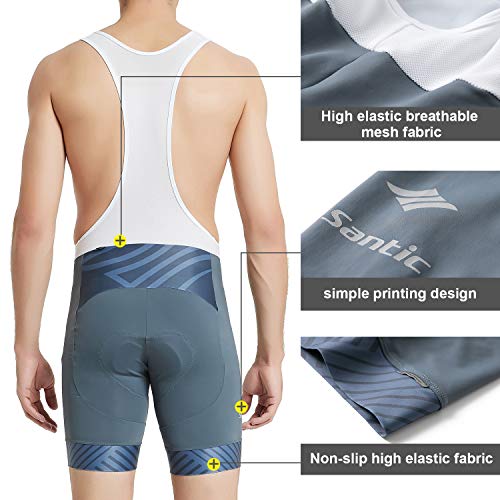 Image of Santic Cycling Bib Shorts Bib Pants Bike Shorts Men Cycle Pants Cycling Pants Men's Summer Bicycle 3D Sponge Padded