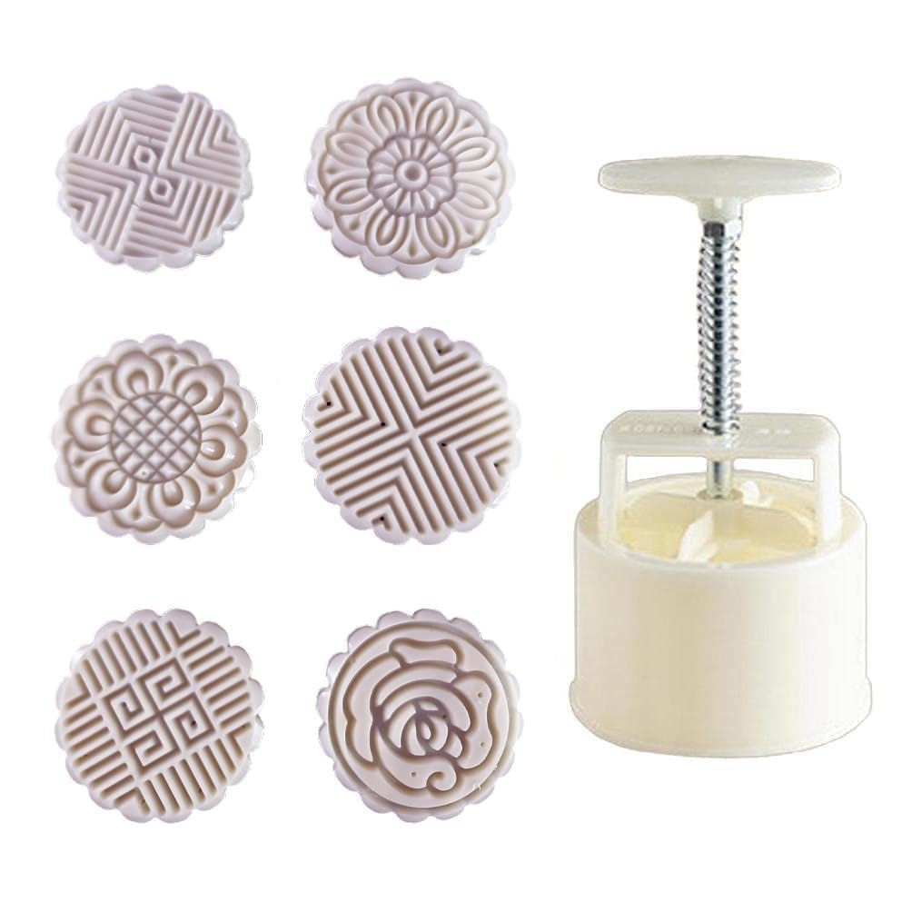 ABS Round Mooncakes White Mold – Non-Stick Baking Mold for Traditional Mooncakes-picture-18