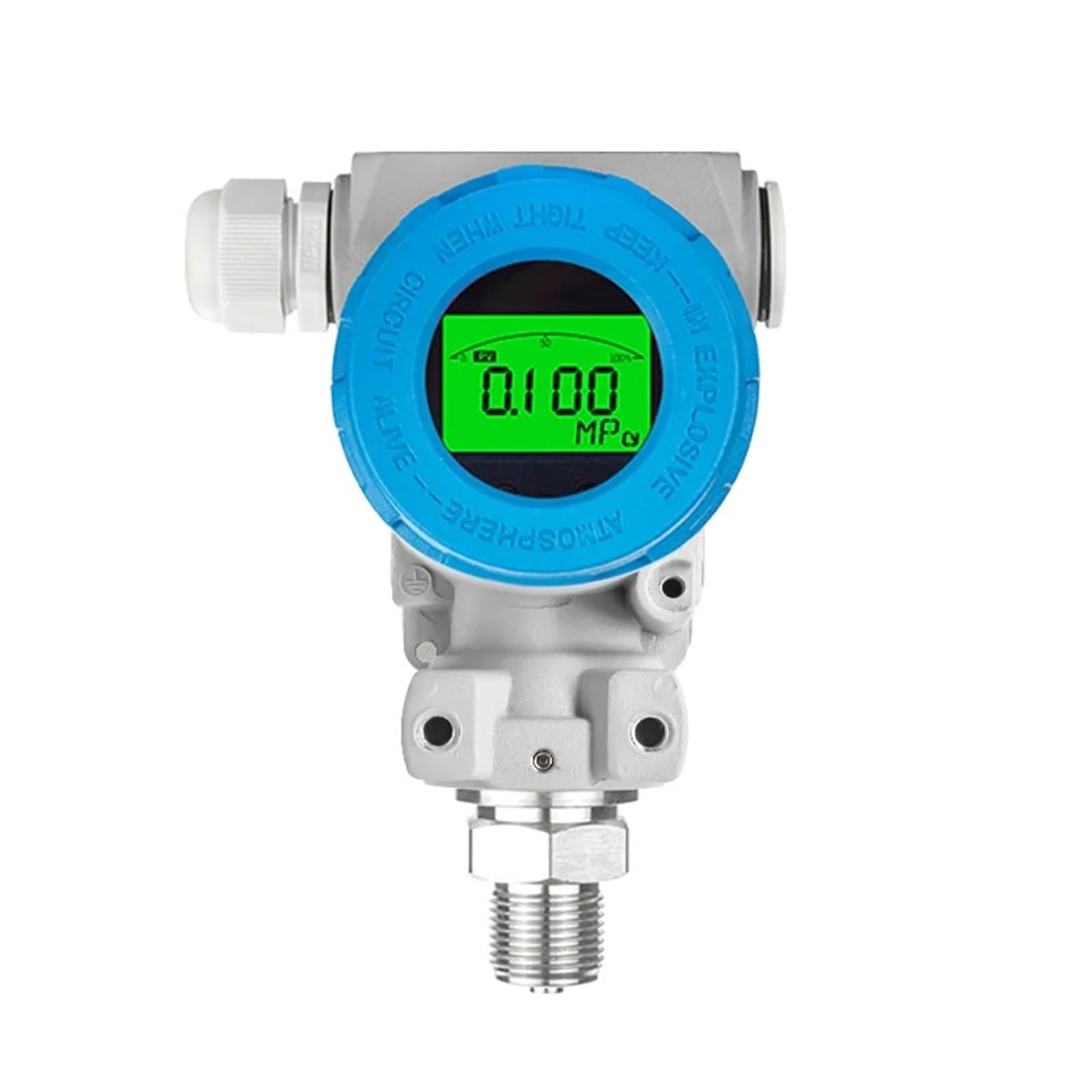 NOBIRTBSA Pressure sensor 0-10Mpa 0-20Mpa 0-60Mpa Water Liquid Oil Pressure Transmitter 4-20mA RS485 M20*1.5 LCD Display Pressure Transducer(4-20ma Lcd Display,0-1Mpa)