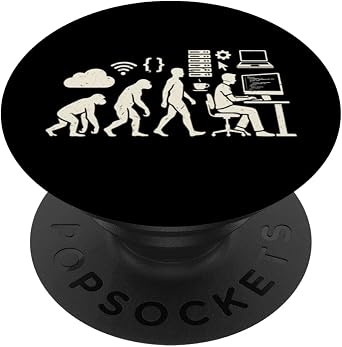 Web Developer Evolution Funny Coding Graphic PopSockets Adhesive PopGrip
