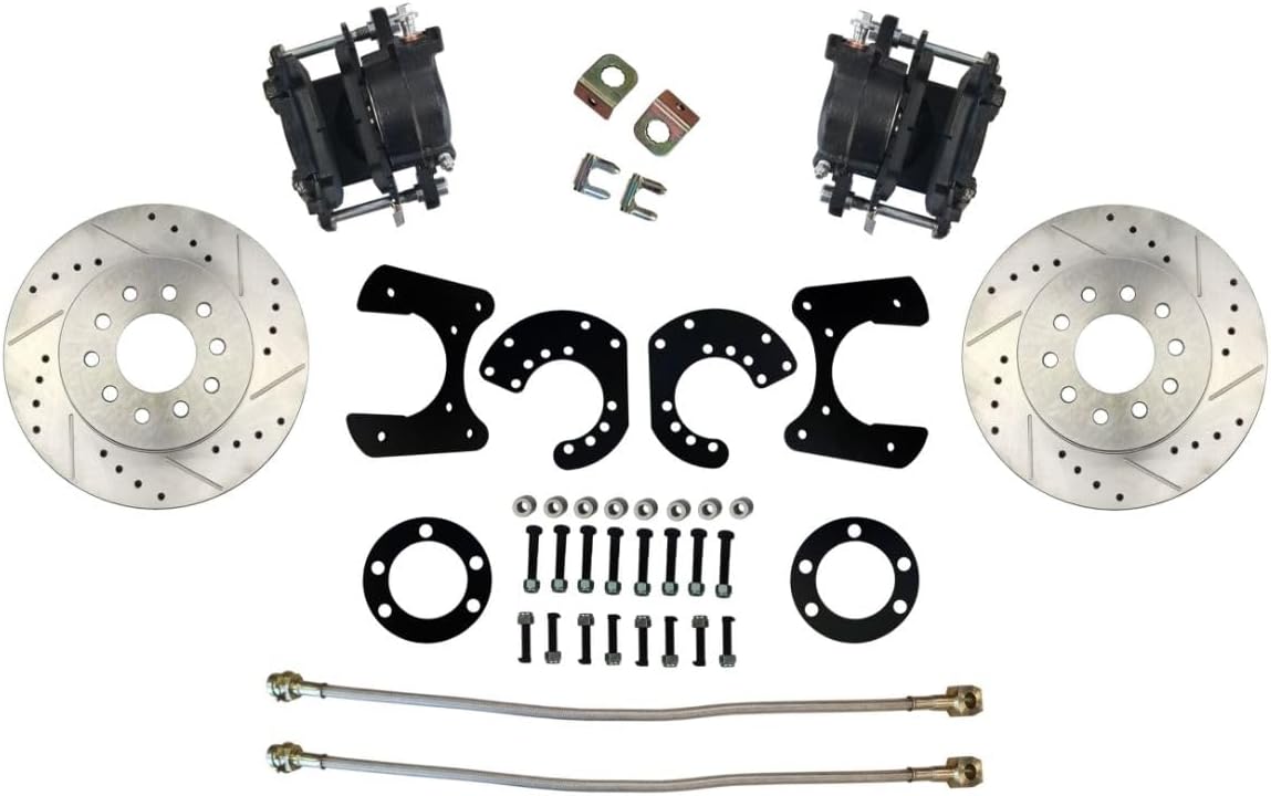 Inline Tube Compatible with Mopar Rear Disc Conversion Kit w/Cross-Drilled and Slotted Rotors w/o E-Brake Cable Brackets