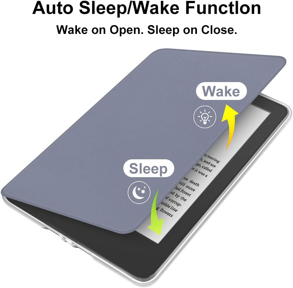 Case for 6" Kindle Paperwhite (10th Generation-2018 Release), Ultra Clear Soft Flexible Transparent TPU Back Cover with Auto Sleep/Wake for Kindle Paperwhite (Model NO. PQ94WIF), Dark Gray