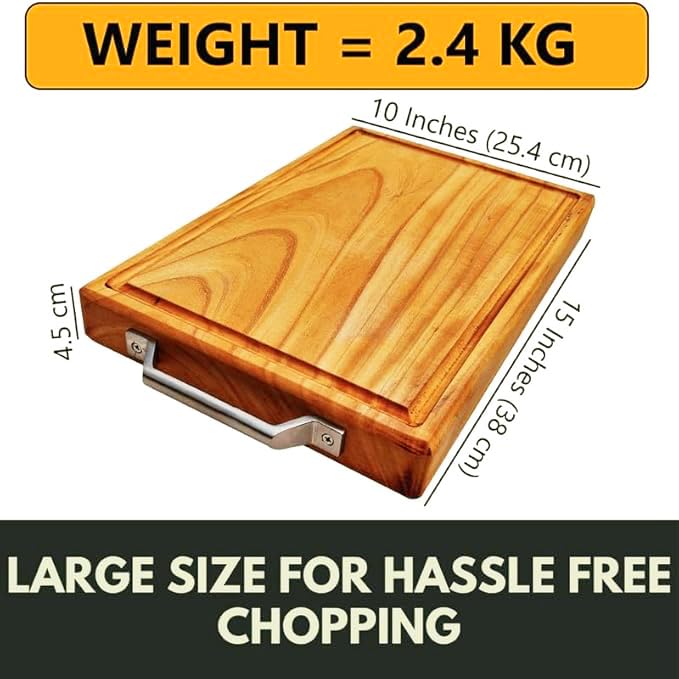 Image of Single Block Wood Chopping Board, Food Safe, Processed and Seasoned with Food Grade Mineral Oils