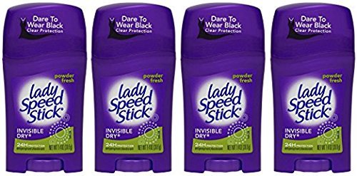 Lady Speed Stick, Invisible Dry Power, Antiperspirant/Deodorant, Powder Fresh 1.4 oz. each (Pack of 4)