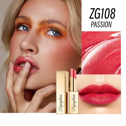Image of Depuplum Red Brown Nude Lipstick Set for Women Shimmer Tinted Lip Balm Hydrating Moisturizing Lip Gloss Cruelty Free Lip Makeup, DM108 /111 /118