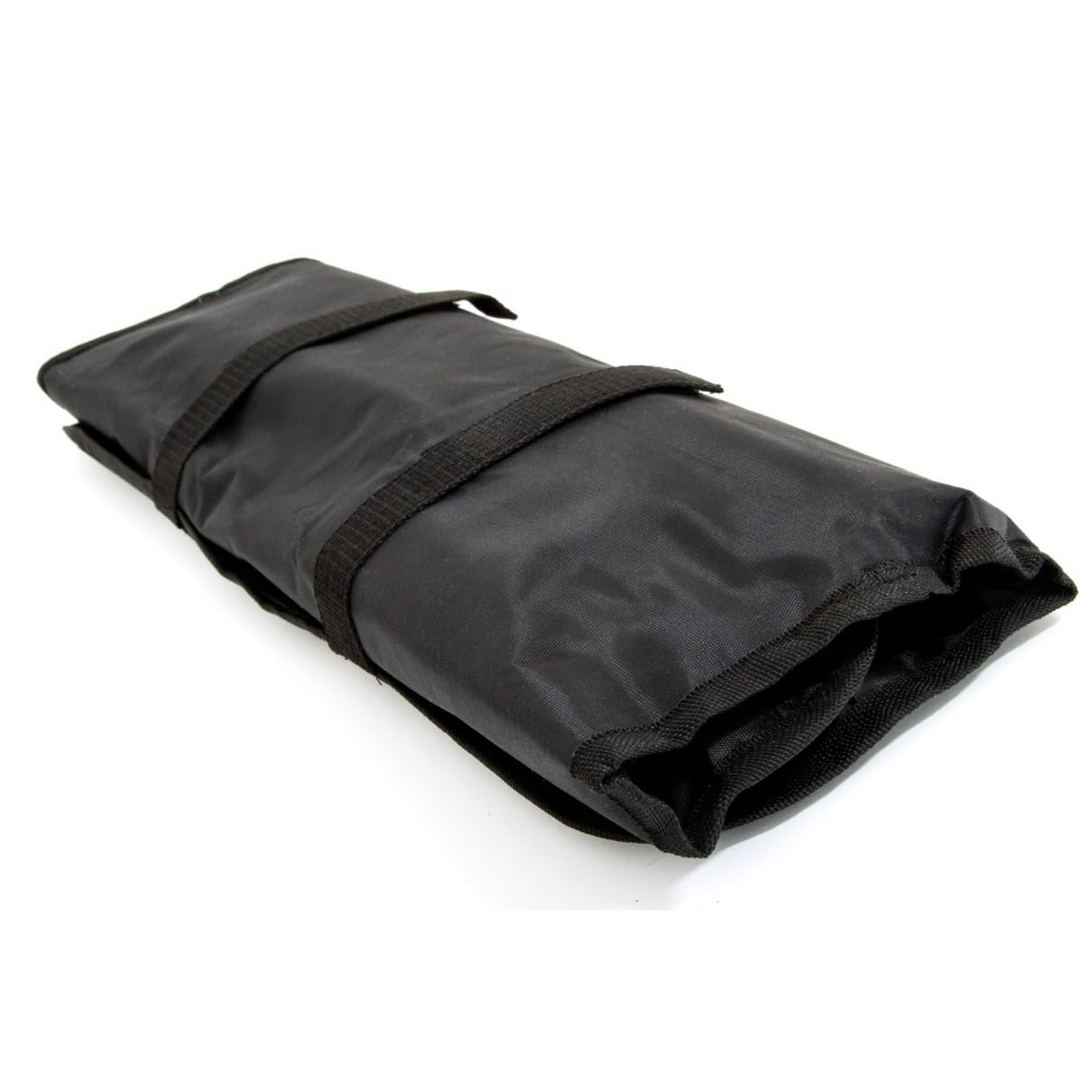 Chef Approved 18-3/4" Knife Storage Roll Bag | Professional Kitchen Tool Case with Velcro Closing Cover Flaps for Restaurant Cooking Knives | (10) Large Pockets | 18-3/4"W x 6-3/4"D, Nylon, Black