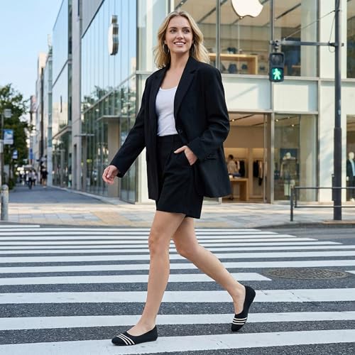 Image of Reimferce Women Comfortable Casual Flats: Lightweight & Anti-Slip for Outdoor Walking - Soft Insole & Breathable Knit for Confidence - Women 25-45