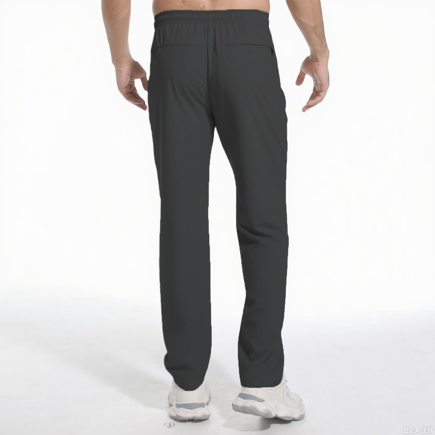 PJZHJ Men's Lightweight Hiking Pants Water Resistant Quick-Dry Rain Pants Elastic Waist Outdoor Sweatpants - Image 4