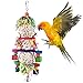 Bissap Conure Toys, Bird Parrot Foraging Shredder Hanging Toys Sola Balls Sepak Takraw with Bell for Small Parrots Parakeets Conures Cockatiels Love Birds Cage Toy