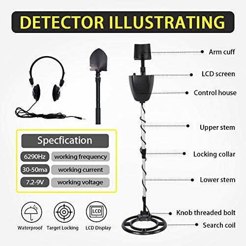 Wedigout Metal Detector Professional Detectors Underground Treasure Finder (Stretch 24-33.46 Inches) MD-4060 - Thumbnail 2