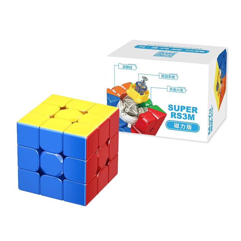 Moyu Super RS3M Magnetic Cube, Stickerless Adjustable Elasticity Magnetic Budget Cube, MFJS CubingClassroom Professional Cube Smooth & Fast