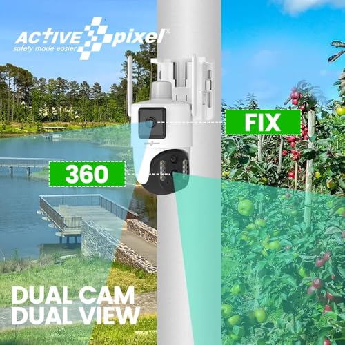 Image of Active Pixel 4MP | 4G SIM Card Based | IP Wireless CCTV Camera | Surveillance Outdoor (Dual Cam White)