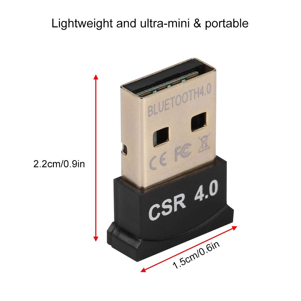 Adattatore Bluetooth USB, Dongle Bluetooth Dual Mode EDR da 3Mbps, Ricevitore Adattatore Mini Bluetooth CSR4.0 con Chip CSR8510, per Laptop Desktop, per Win
